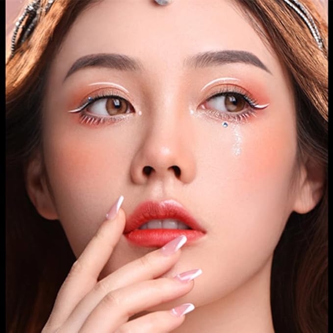 Go Ho 12 PCS White Eyebrow Eyeliner Pencils,White Eyeshadow Makeup Pen,Sweatproof Eye Highlighter Makeup Pencil,Long-lasting Nice Color Eye Brow Gel Pen,Brow Tint Sticks（White）