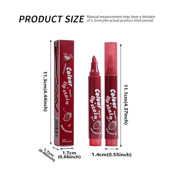 Lip Stain, Waterproof lip tint, Matte Color Look, Longlasting All Day Wear Lip Color, Smudge Proof Natural Finish, Precise Chisel Tip Marker,non sticky lip gloss,kiss proof lip color 06#