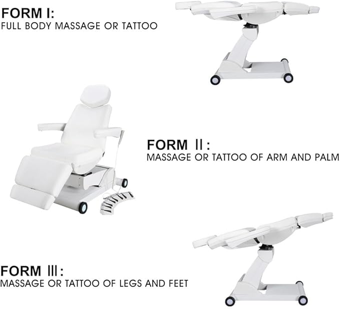 Artist hand 4 Motors Aesthetic Chair Dual Control Full Electrical Medical Facial Beds for Esthetician Beauty Bed Foldable Leg Cushion Podiatry Doctors Chair