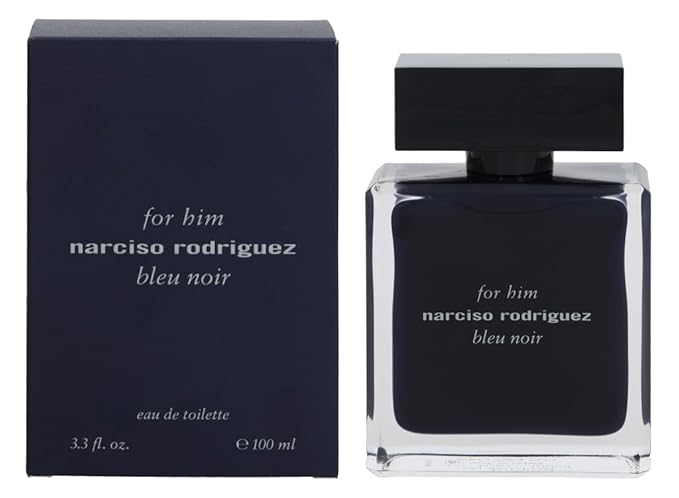 Narciso Rodriguez Him Bleu Noir Eau de Toilette Spray for Men, 3.3 Ounce