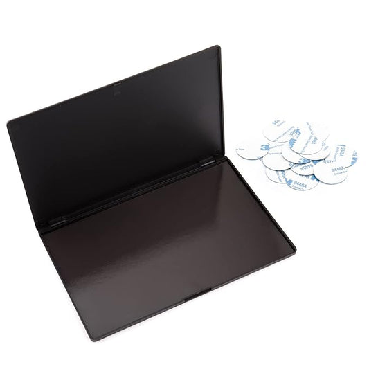 Large Empty Magnetic Plastic Eyeshadow Makeup Palette with 15Pcs Adhesive Empty Palette Metal Stickers for Eyeshadow Lipstick Blush Powder