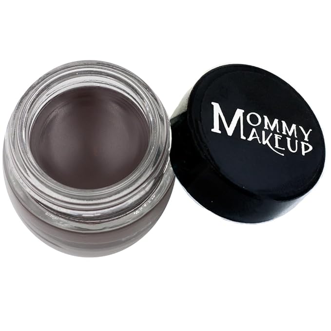Mommy Makeup Waterproof Stay Put Gel Eyeliner Pot with Micropigments - Smudge-Proof, Long Lasting, Highly Pigmented Cream Eye Liner, 0.14 oz (Chocolate Kiss)