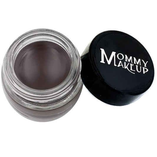 Mommy Makeup Waterproof Stay Put Gel Eyeliner Pot with Micropigments - Smudge-Proof, Long Lasting, Highly Pigmented Cream Eye Liner, 0.14 oz (Chocolate Kiss)