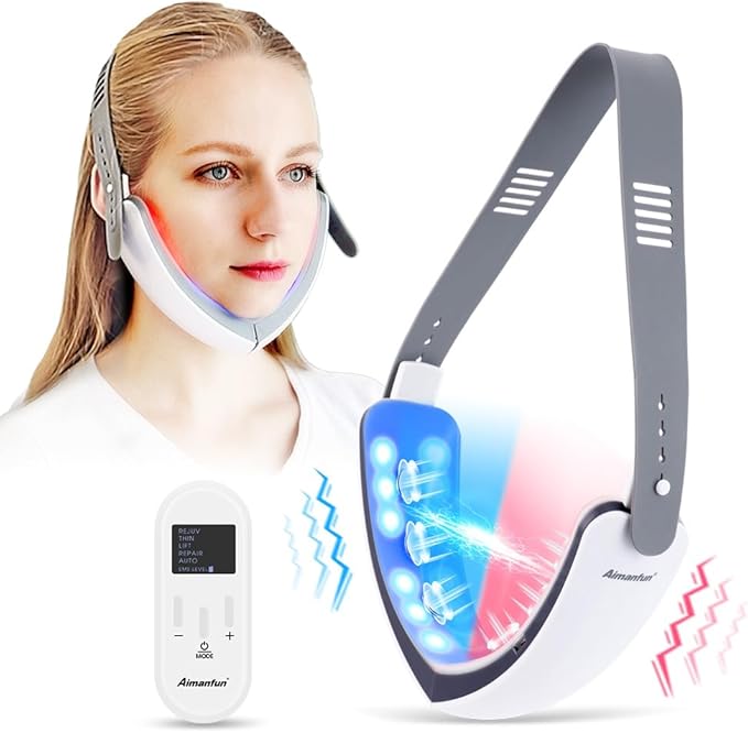 V-Face Electric Double Chin Device，Facial Lifting Machine with Intelligent Remote Control