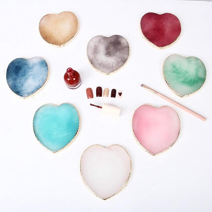 AKOAK 1 Pack Nail Heart Shape Resin Palette