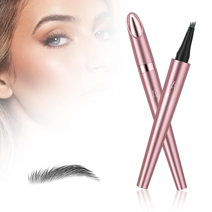 Microblading Eyebrow Pencil, 2026 New 3D Waterproof Eyebrow Pen, Four Tip Precision for Natural Gap Filling, Long-Lasting Eyebrow Makeup for Women (Gray, 1 PCS)