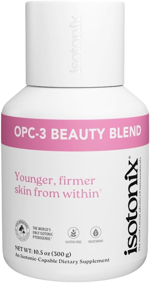 Isotonix OPC-3 Beauty Blend – Pycnogenol, Grape Seed & Hyaluronic Acid for Skin Hydration, Elasticity & Collagen Support, Isotonic Powder, Vegetarian, 90 Servings