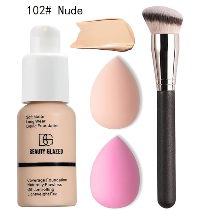 All in One Makeup Kit For Girls 12 Colors Naked Eyeshadow Palette, Nude Foundation Face Primer, Makeup Brush, Makeup Sponge, Eyebrow Soap Kit Brows Gel, Winged Eyeliner Stamp Makeup Set (SetA)