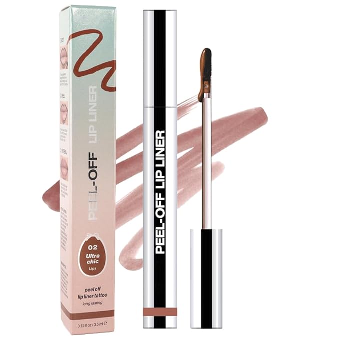 Matte Lip Gloss Stain-Peel Off Lip Liner Tattoo, Brown Lip Tint，Long Lasting Peel Off Lip Stain, Waterproof Transfer-proof Lip Mask Lip Liner Peel Off Lip Gloss,Stayn Lip Makeup. #02
