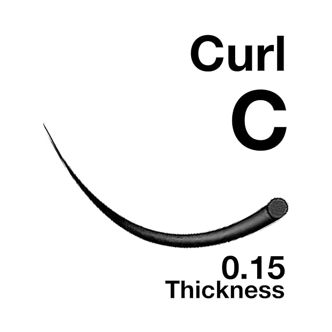 Eyelash Extensions 0.15mm Thickness C Curl 8mm Length Individual Volume Natural Eyelashes For Lash Extensions(0.15,C,8mm)