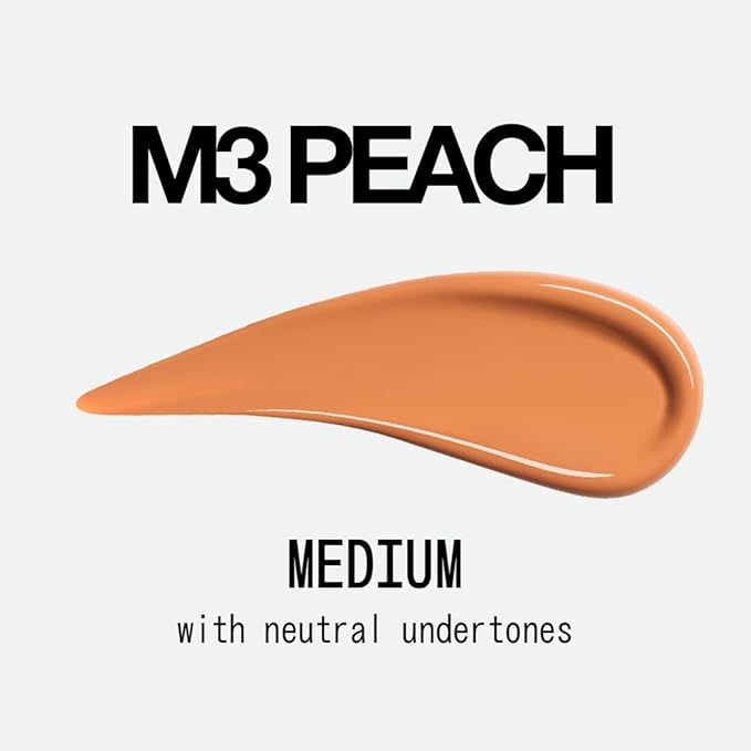 about-face THE PERFORMER Skin-Focused Foundation M3Peach – Medium Coverage, Long-Wear, Breathable & Buildable Base – Clean, Vegan, Hydrating Formula with Blue Agave & Chlorella – 1.08oz