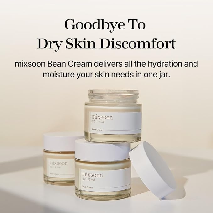 mixsoon Bean Cream-Deep Moisturizing, Hydrating and Smoothing for Face, Fermented Soybean Extract, Lightweight Non-Sticky Finish 25ml / 0.85 fl.oz. Korean Glass Skin Care