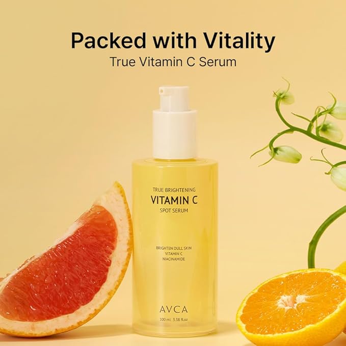 AVCA True Vitamin C Serum 3.38fl.oz. - for Dark Spots Remover Facial Serum with Vitamin C, Niacinamide, Korean Skin Care