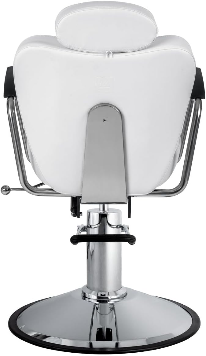 Milano All Purpose Salon Styling Chair in White | Reclining Hydraulic All Purpose Chair with Removable Headrest for Barber, Beauty & Threading | Minerva Beauty