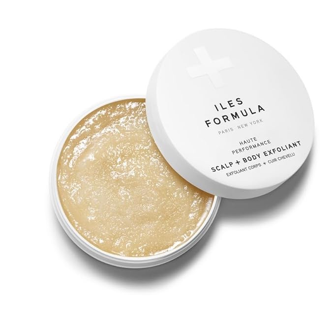 Iles Formula Scalp + Body Exfoliant - Dual Exfoliation with Rice Husk + Alpha Hydroxy Acids From Kiwi Fruit, Gentle Antioxidant - Dead Skin Remover & Rejuvenation - (50 ml) Bergamot Scent