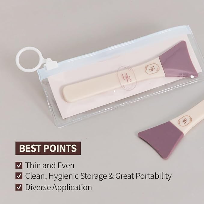 HEVEBLUE Soft Curve Spread Brush - Face Mask Applicator, Skincare Enhancer, Easy to Clean, Korean Skincare, Face Mask Brush, Mask Applicator Tool, Silicon Brush, JellyBrush, Mother's Day Gift