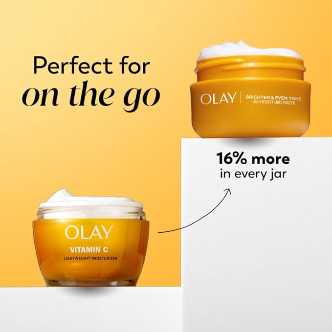 Olay Regenerist Vitamin C Face Moisturizer, Bright & Even Lightweight Cream for Women - Brightens, Hydrates, Evens Tone + Texture, Glowing Skin Care - Recyclable Sustainable Eco Jar, Non-Greasy, 2 Oz