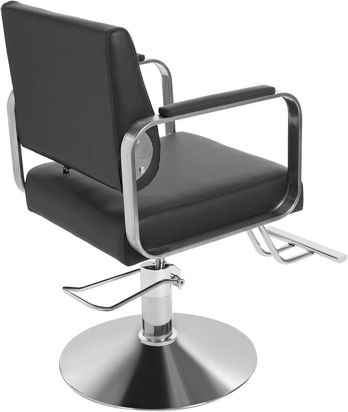 YIYIBYUS Salon Chair for Hair Stylist, 360° Swivel Barber Chair with Heavy Duty Hydraulic Pump, Spa Beauty Equipment for Hair Stylist Women Man, Max Load Weight 440 Lbs, Silver