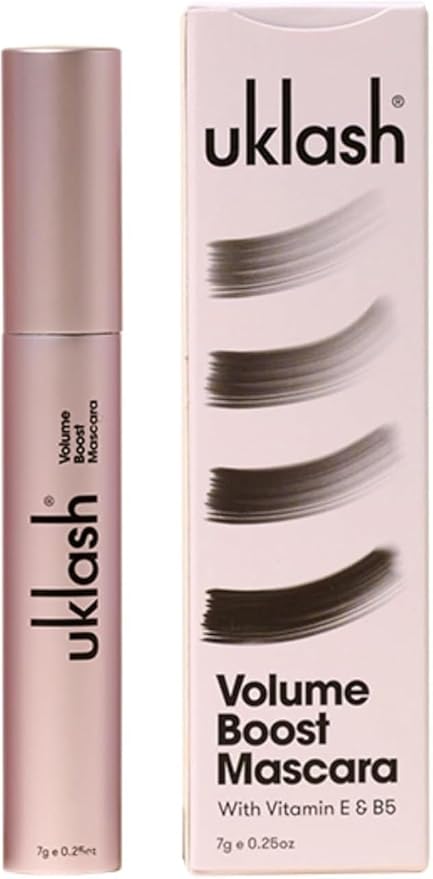 UKLASH Volume Boost Mascara - Extra-Black Pigmented, Water-Resistant, Vegan-Friendly, Paraben-Free with a Double-Sided Silicone Wand - Smudge-Proof Curling & Defining Formula