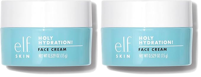 e.l.f. SKIN Mini Holy Hydration! Face Cream, Moisturizer For Nourishing & Plumping Skin, Infused With Hyaluronic Acid, Vegan & Cruelty-Free, 0.529 Oz (Pack of 2)