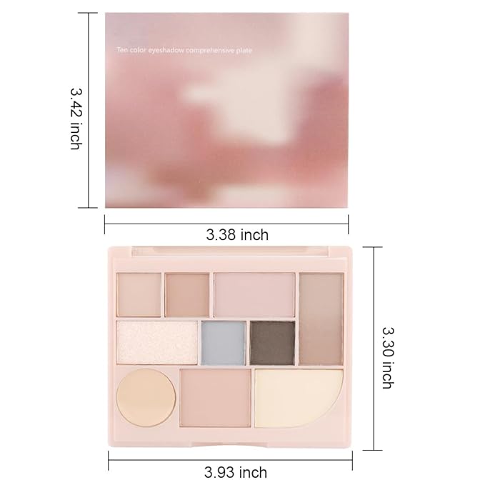 Shimmer Matte Eyeshadow Palette.Longwearing Highly Pigmented Natural Beige