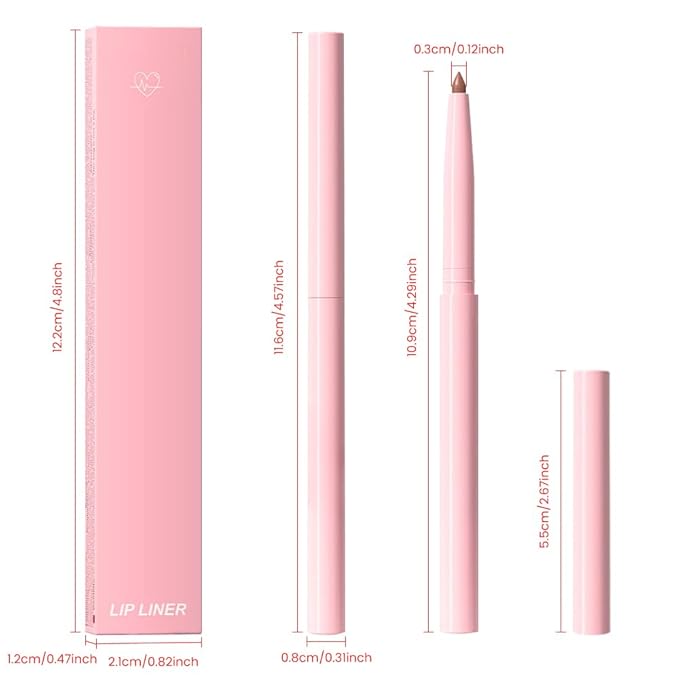 Silky Smooth Retractable Matte Lip Liner Pencil, Light Orange Lip Liner Long-Lasting Creamy Formula for Shaping & Sculpting Lips, Matte Velvet Pigmented Lip Liner Crayon Lipstick 04#