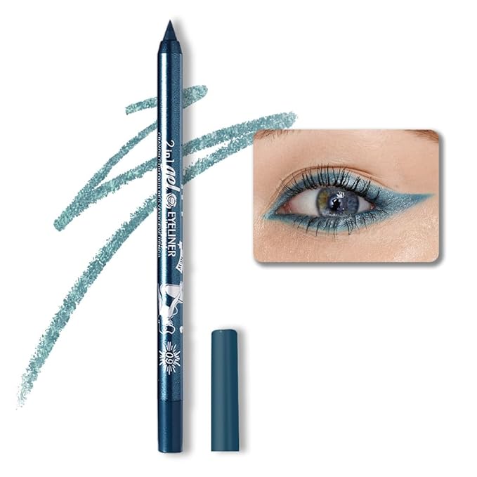 Kaely Chill Blue Waterline Pencil Eyeliner, Sharpenable Multi-Use Gel Eyeliner Pencil, Eye Liner Waterproof Smudge proof, Smooth Eye Makeup Liners, delineador de ojos contra el agua, 09