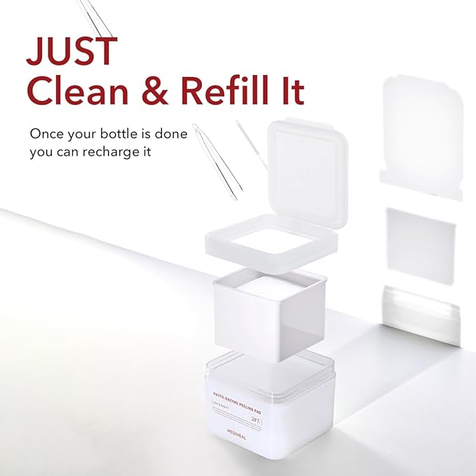 (Only Refill) MEDIHEAL Phyto Enzyme Peeling Pad - Vegan Face Resurfacing Gauze Pads with LHA & Papaya Enzym - Pore Tightening Pads to Control Sebum - Exfoliating Pads for Dead Skin Cells, 90 Pads