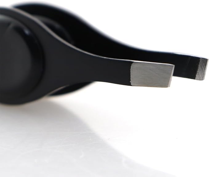 Black Wide Grip Slant Tweezers/Hand Filing Tip 95mm Stainless Steel Eyebrow Clip Multifunctional Hair Plucking Beauty Tool