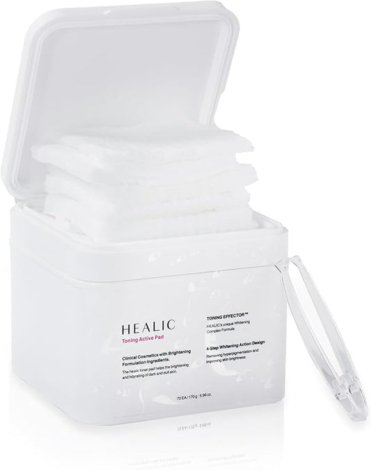 Toning Active Pad – Dual-Textured Toner Pads for Brightening, Hydrating, and Soothing with Tranexamic Acid & Hyaluronic Acid – Gentle for Sensitive Skin, Korean Skin Care, Vegan, 70 Pads