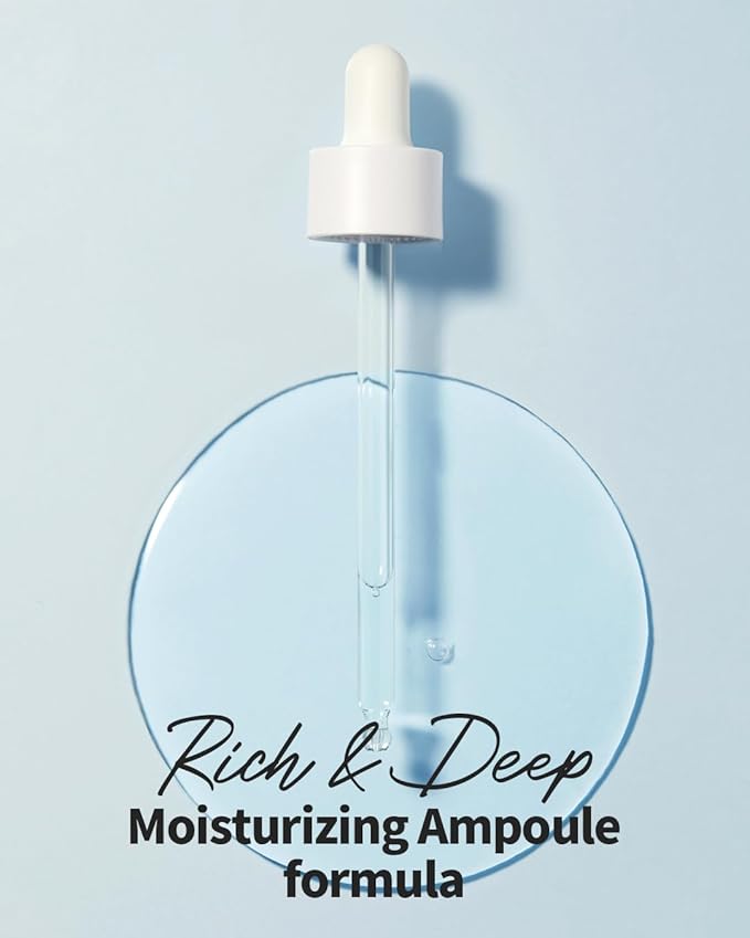 WELLAGE Real Hyaluronic Blue Ampoule 100, Korean Skincare, Fragrance Free Hyaluronic Acid Serum with Panthenol, Wild yam, Centella for Sensitive Dry Skin Moisturizer 1.01 fl.oz