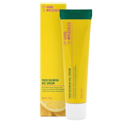 Good Molecules Yuzu Blemish Gel Cream - Lightweight Gel Moisturizer with Salicylic Acid, BHA and Natural Extracts to Target Acne, Even Skin Tone, and Texture - Skin Care for Face