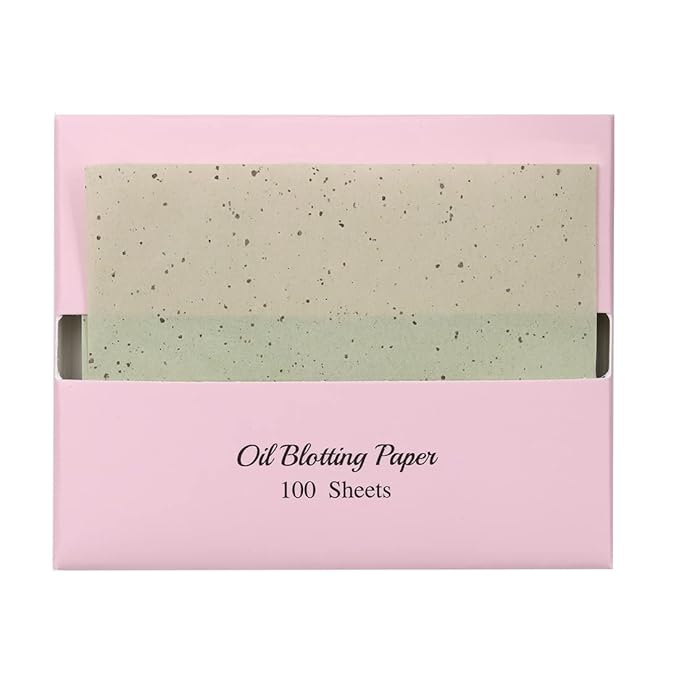 [400 Counts + Mirror Case] Green Tea Natural Oil Blotting Sheets for Face with Mirror Case and Refills