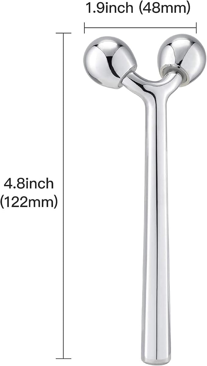 Tekson Faical Roller Massager, 3D Metal Face Massage Tool for Reduce Puffiness, Remove Eye Wrinkles, Face Lift, Increase Firmness, Anti-Aging, Skin Tightening (Zinc Alloy)