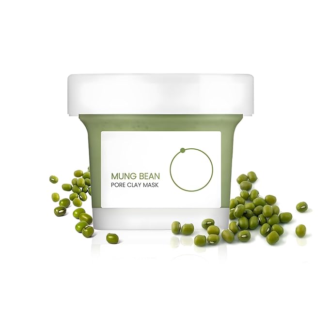 Mung Bean Pore Clay mask (4.05 fl oz /120ml) | Fragrance-Free | Wash Off Mask for Blackhead & Whitehead Care | Quick 3 Minute to Gently Cleanse, Exfoliate and Tighten Pores | Korean Skincare (1P)