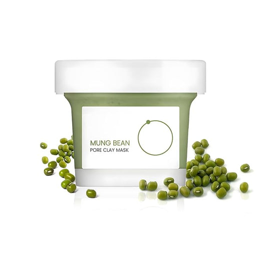 Mung Bean Pore Clay mask (4.05 fl oz /120ml) | Fragrance-Free | Wash Off Mask for Blackhead & Whitehead Care | Quick 3 Minute to Gently Cleanse, Exfoliate and Tighten Pores | Korean Skincare (1P)