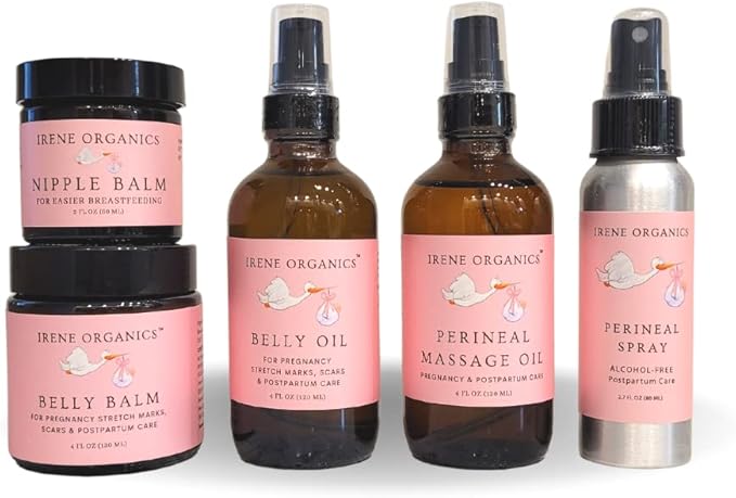 Belly Bundle - Organic Belly Balm and Natural Oil for Pregnancy Stretch Marks and Scars (5 piece set - SM)