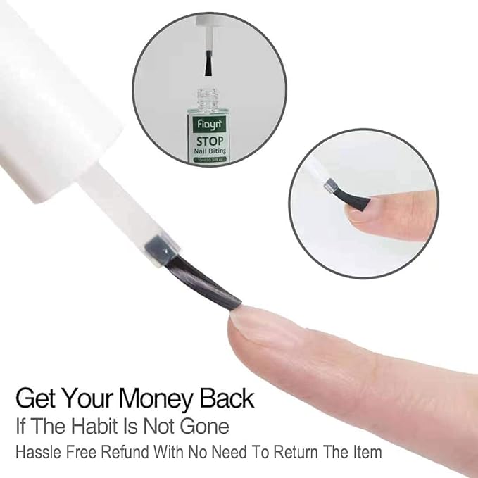No Bite Nail Polish, Nail Biting Treatment with Bitter Polish to Help Quit Nail Biting For Life and Also Help Stop Thumb Sucking (10ml)