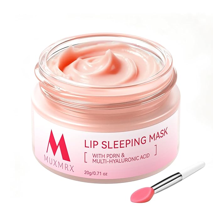 PDRN Lip Sleeping Mask, Salmon PDRN, 3 Hyaluronic Acid for Softer Lips, Long-lasting Moisture Lip Mask Overnight with Murumuru Butter & Antioxidants for Very Dry Lips Care, Korean Skin care 0.71oz