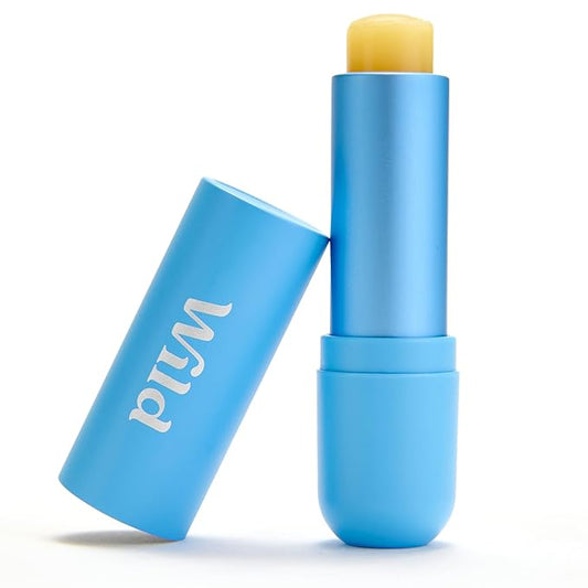 Wild Refillable Lip Balm Starter Kit - Includes Blue Aluminum Case & 3 Pack Lip Balm Refills in a Variety of Scents - Includes Coconut & Vanilla, Passionfruit Swirl & Watermelon Flavors