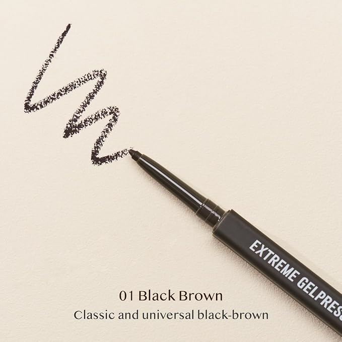 CLIO Extreme Gelpresso Pencil Eyeliner | Smudge-Proof, Waterproof, Long-Lasting, Long-Wear, 6 Cool and Warm Tone Shades, Ultra-Smooth, Creamy Formula (001 Black Brown (NEW))