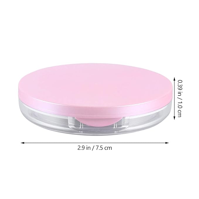 Powder Puff 2pcs Loose Powder Containers with Elasticated Net Sifter, Mirror and Puff 5g Loose Powder Compact Case Case for DIY Makeup and Travel () Cushion Foundation