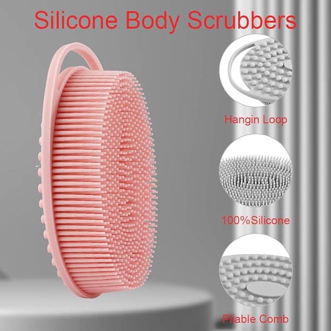 Silicone body scrubber, exfoliating silicone