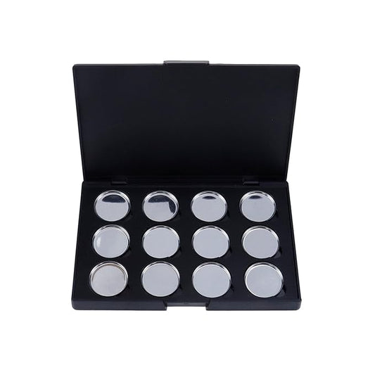 Empty Magnetic Eyeshadow Palette Eyeshadow Case DIY Makeup Palette Makeup Container Organizer, Fit 26mm Round Metal Pans (12 Grids)