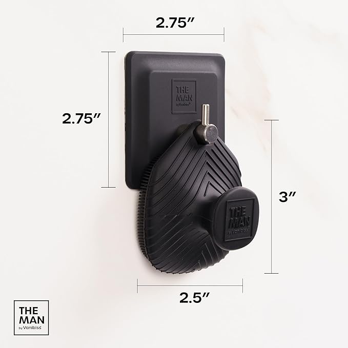 The Man Face Scrubber & Hook - Silicone Face Scrubber for Men, Gentle Exfoliating Face Massager, Flex Face Brush for Men, Removes Dead & Dry Skin, Skin Care Scrub, Shower Facial Cleansing Brush (1Set)