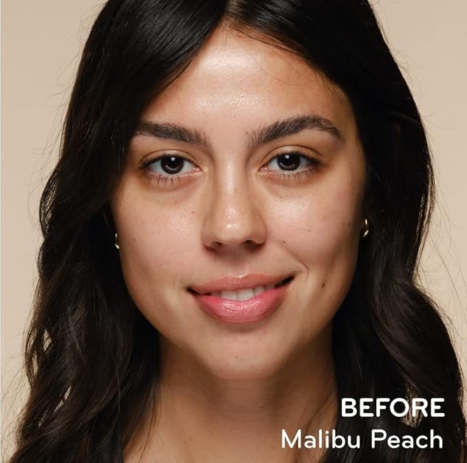 pürlisse Blush Glow BB Cheek Color - Dewy Liquid Blush for Cheeks - Enriched with Vitamin E & Hyaluronic Acid - Creamy, Lightweight & Buildable - Hydrating & Nourishing - Malibu Peach (0.34 Fl oz)