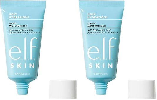 e.l.f. SKIN Holy Hydration! Moisturizer Mini, Ultra-Hydrating Formula, Infused with Aloe, Jojoba Oil & Shea Butter, Vegan & Cruelty-Free (Pack of 2)