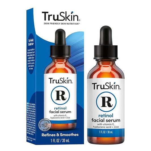 TruSkin Retinol Serum for Face – Gentle Anti-Aging Serum with Retinol, Hyaluronic Acid, Cica & Vitamin E for a More Youthful Feel – Skin Care Made to Improve Look of Fine Lines, Wrinkles, 1 fl oz