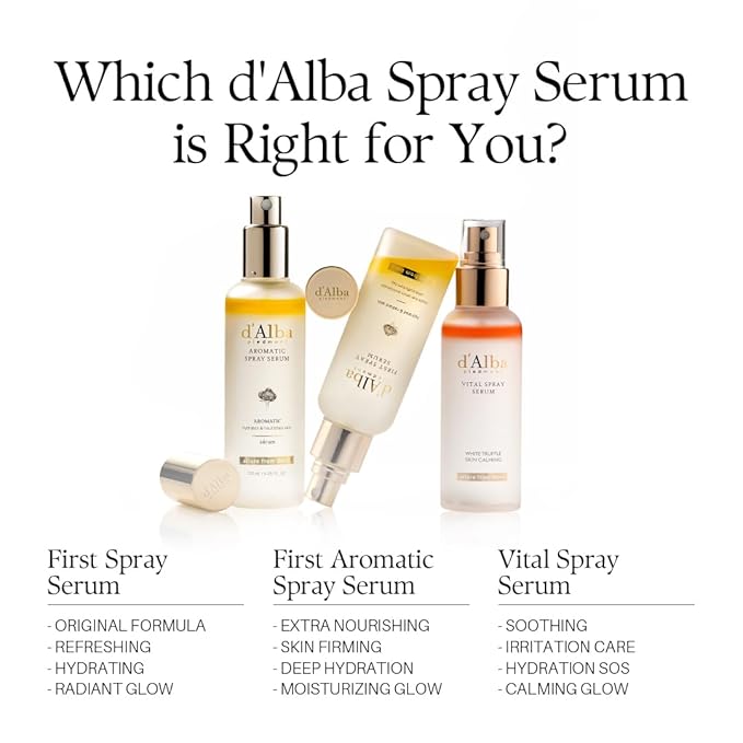 [2 Bottles] d'Alba Piedmont Italian White Truffle First Spray Serum, Vegan Skin Care, Hydrating Face Moisturizer, Glow Serum for Radiant Skin, Non Comedogenic, All In One Mist (total 6.76 fl oz.)