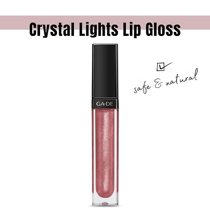 GA-DE Crystal Lights Lip Gloss, 520 - Enriched with Light-Reflecting Crystal Pearls - Smooth Silky, Rich Color - Moisturizes and Adds Shine - 0.2 oz